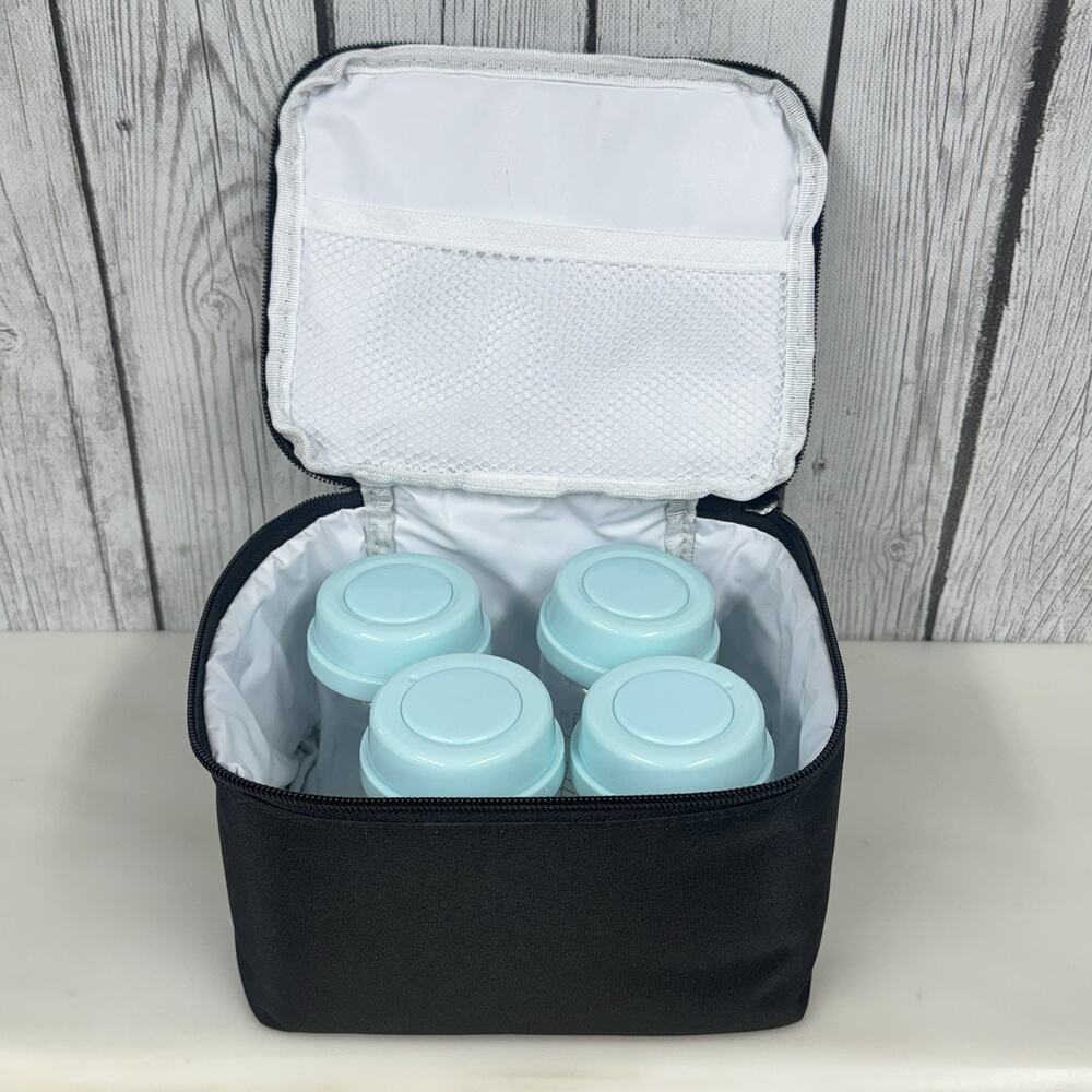 ZOMEE Breast Milk Storage Bottles & Cooler Bag 4-Bottles